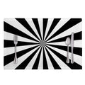 Black And White Radial Rays Print Placemat