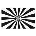 Black And White Radial Rays Print Polyester Doormat
