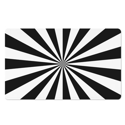 Black And White Radial Rays Print Polyester Doormat