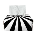Black And White Radial Rays Print Rectangle Tissue Box Cover
