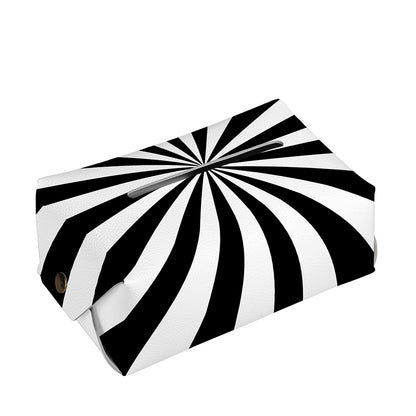 Black And White Radial Rays Print Rectangle Tissue Box Cover