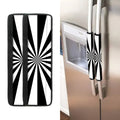 Black And White Radial Rays Print Refrigerator Handle Covers