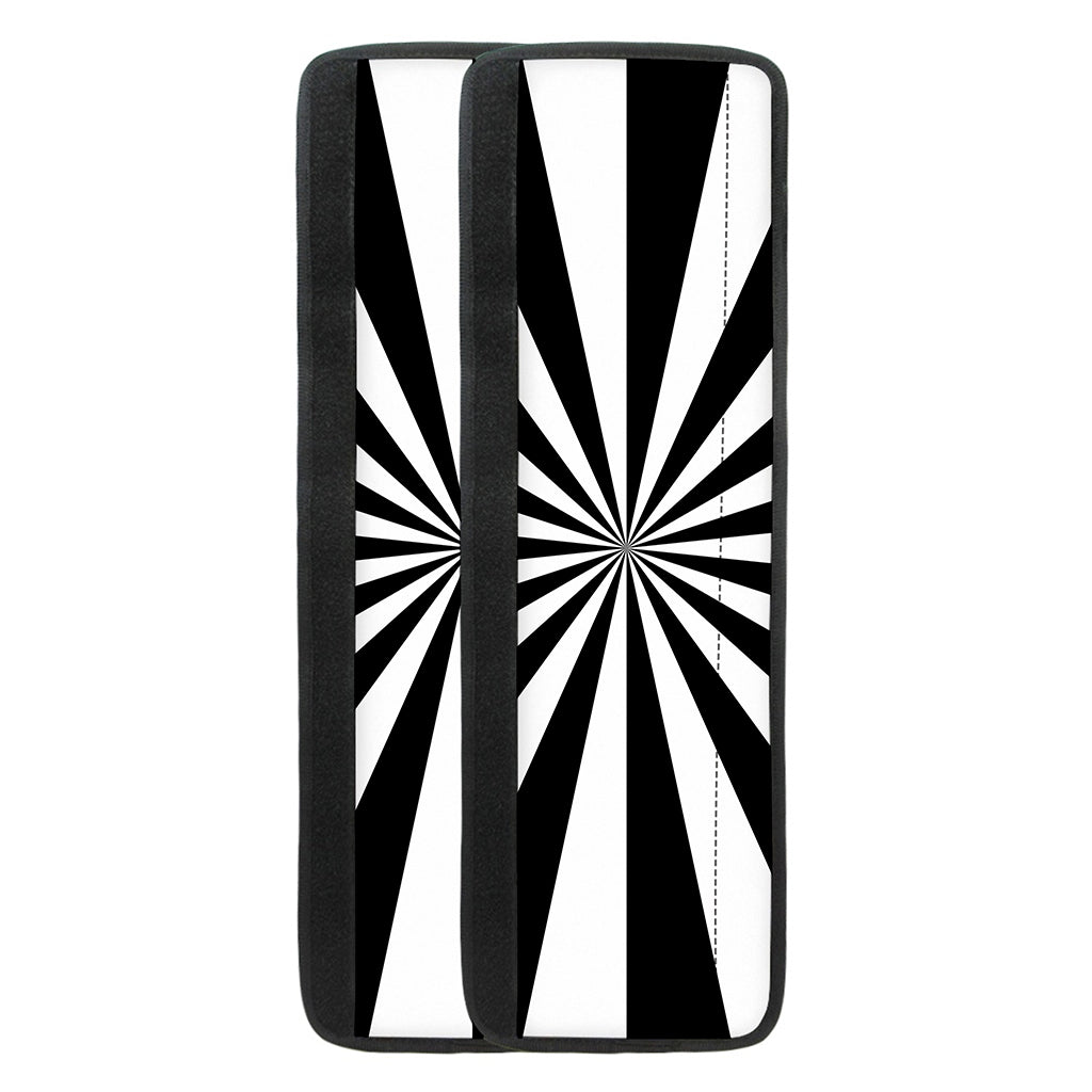 Black And White Radial Rays Print Refrigerator Handle Covers