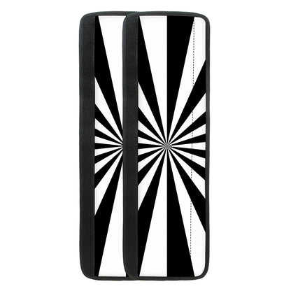Black And White Radial Rays Print Refrigerator Handle Covers