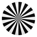 Black And White Radial Rays Print Round Blanket