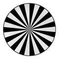 Black And White Radial Rays Print Round Floor Mat