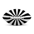 Black And White Radial Rays Print Rugby Ball