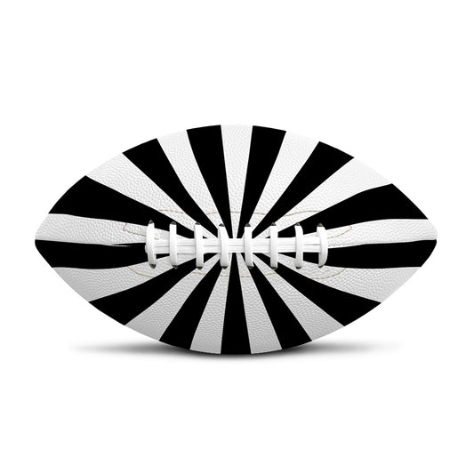 Black And White Radial Rays Print Rugby Ball