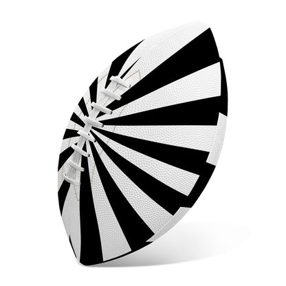 Black And White Radial Rays Print Rugby Ball