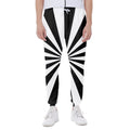 Black And White Radial Rays Print Joggers
