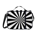 Black And White Radial Rays Print Shoulder Strap Bible Bag