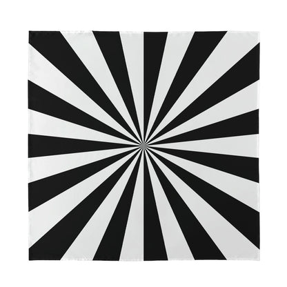 Black And White Radial Rays Print Silk Bandana