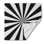 Black And White Radial Rays Print Silk Bandana