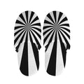 Black And White Radial Rays Print Slippers