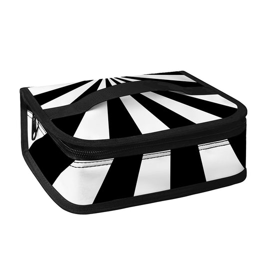 Black And White Radial Rays Print Small Lunch Bag