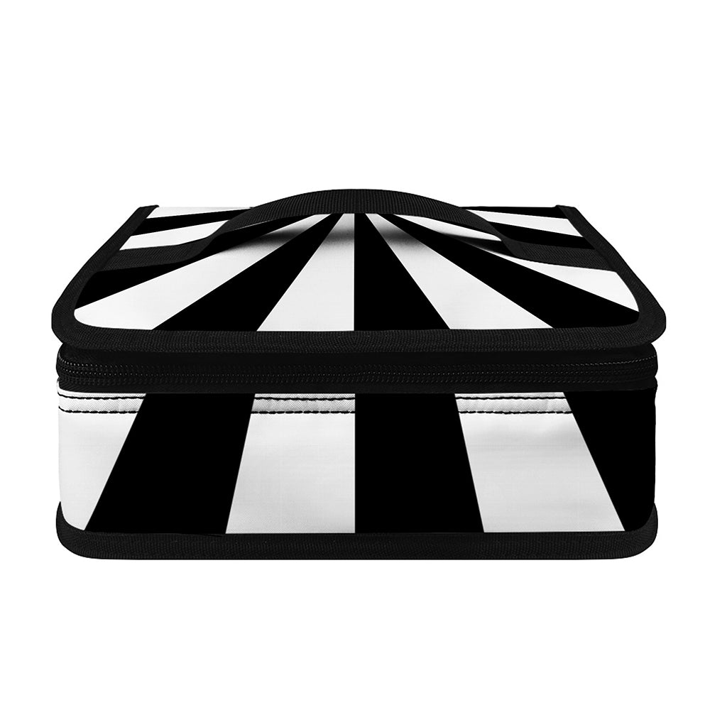 Black And White Radial Rays Print Small Lunch Bag