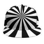 Black And White Radial Rays Print Snapback Cap