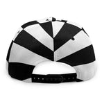 Black And White Radial Rays Print Snapback Cap