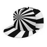Black And White Radial Rays Print Snapback Cap