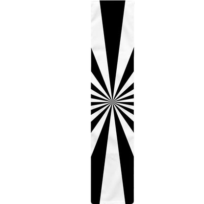 Black And White Radial Rays Print Table Runner