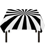 Black And White Radial Rays Print Tablecloth