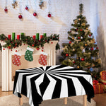 Black And White Radial Rays Print Tablecloth
