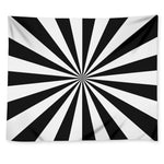 Black And White Radial Rays Print Tapestry