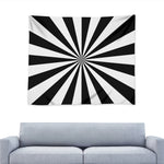 Black And White Radial Rays Print Tapestry