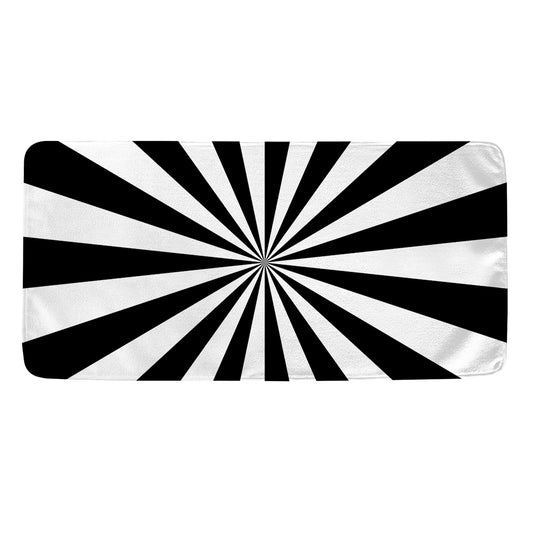 Black And White Radial Rays Print Towel