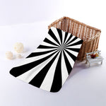 Black And White Radial Rays Print Towel