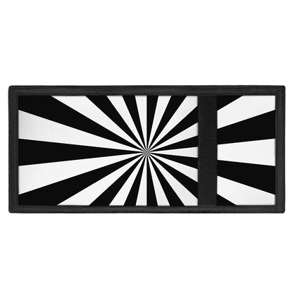 Black And White Radial Rays Print Trifold Wallet