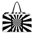 Black And White Radial Rays Print Utility Tote Bag