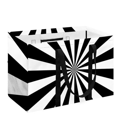 Black And White Radial Rays Print Utility Tote Bag