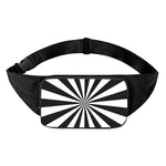 Black And White Radial Rays Print Waist Bag