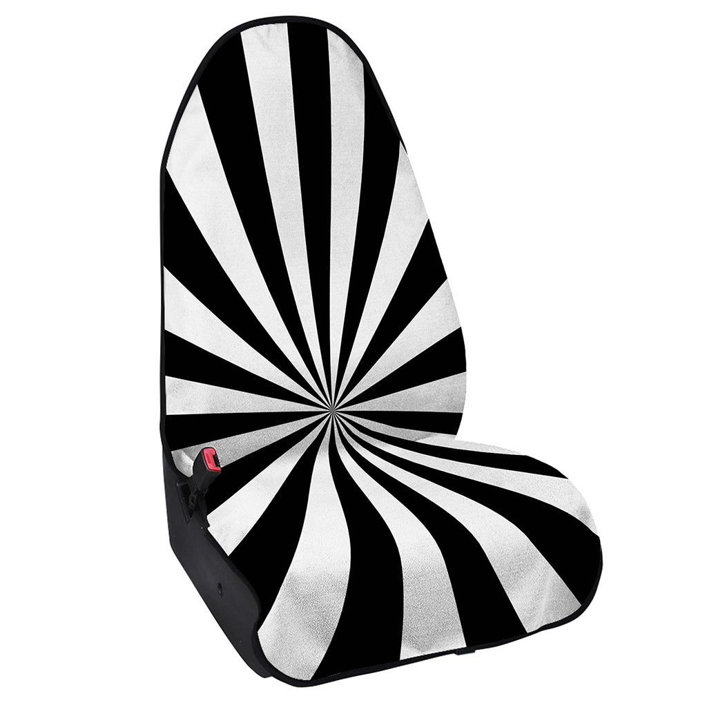 Black And White Radial Rays Print Waterproof Car Seat Cover