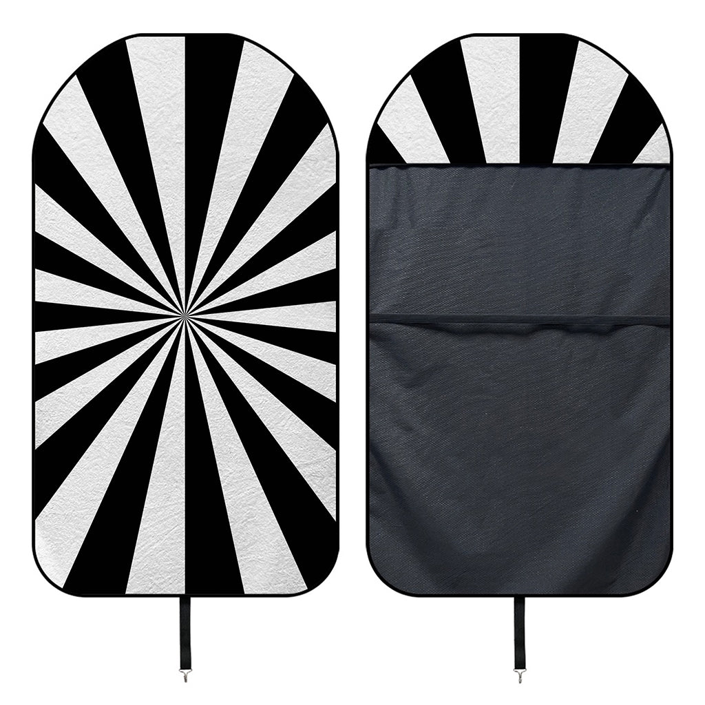 Black And White Radial Rays Print Waterproof Car Seat Cover