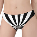 Black And White Radial Rays Print Women's Panties
