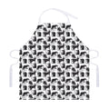 Black And White Rat Pattern Print Adjustable Apron