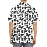 Black And White Rat Pattern Print Aloha Shirt