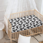 Black And White Rat Pattern Print Baby Crib Sheet