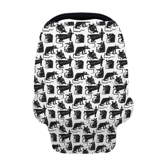 Black And White Rat Pattern Print Baby Seat Cover