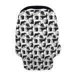 Black And White Rat Pattern Print Baby Seat Cover