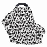 Black And White Rat Pattern Print Baby Seat Cover