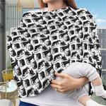 Black And White Rat Pattern Print Baby Seat Cover