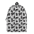 Black And White Rat Pattern Print School Backpack
