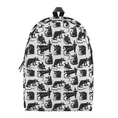 Black And White Rat Pattern Print Backpack