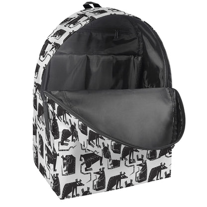 Black And White Rat Pattern Print Backpack