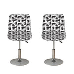 Black And White Rat Pattern Print Bar Stool Covers