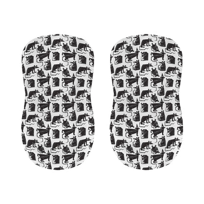 Black And White Rat Pattern Print Bar Stool Covers