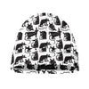 Black And White Rat Pattern Print Beanie